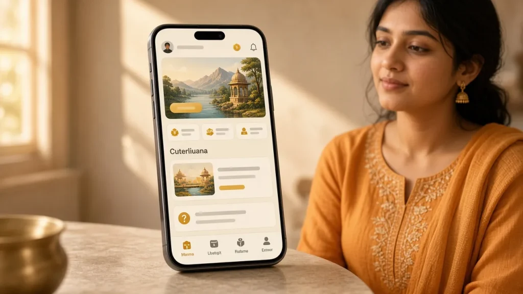 Young Indian user explores Diwa Wow mobile gaming hub